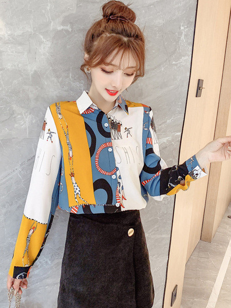 Moderna ženska košulja - s klasičnim ovratnikom i uzorkom