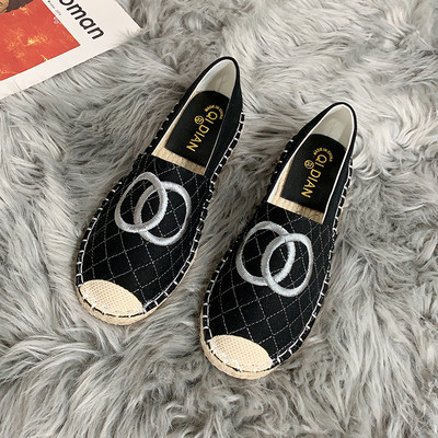 Vászon alkalmi női cipők hímzéssel