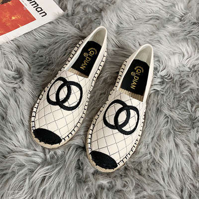 Vászon alkalmi női cipők hímzéssel