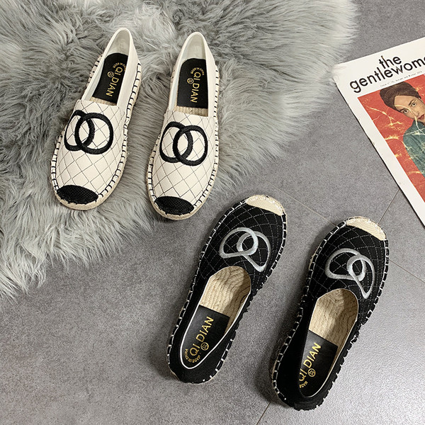 Vászon alkalmi női cipők hímzéssel