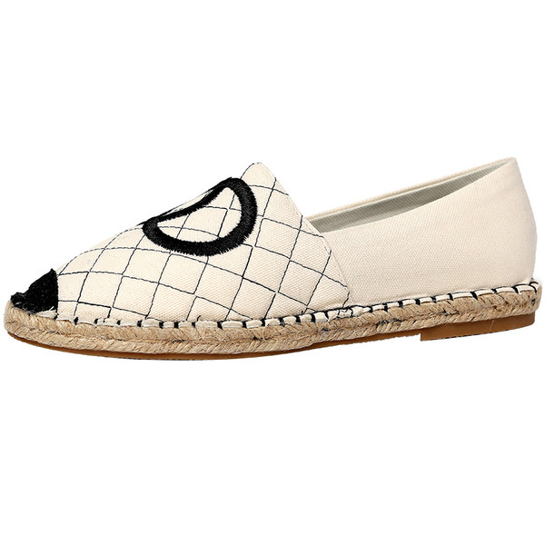 Vászon alkalmi női cipők hímzéssel