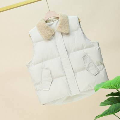 Ikdienas sieviešu veste ar kabatām un apkakli