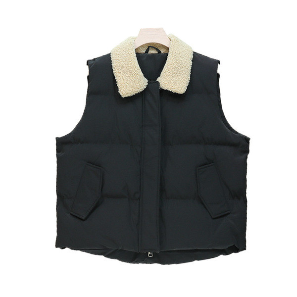 Ikdienas sieviešu veste ar kabatām un apkakli