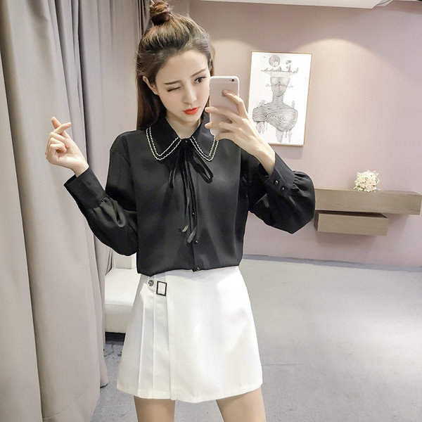 Új modell női ing klasszikus gallérral és hosszú ujjal