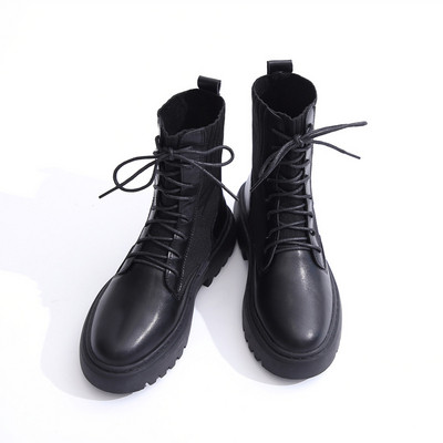 Casual μαύρες γυναικείες μπότες με τραχιά σόλα - δύο μοντέλα