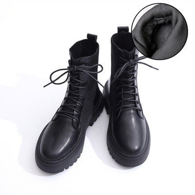 Casual μαύρες γυναικείες μπότες με τραχιά σόλα - δύο μοντέλα