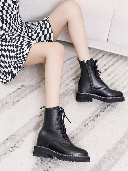 Eco-nahast vabaaja saapad lameda talla ja paeltega