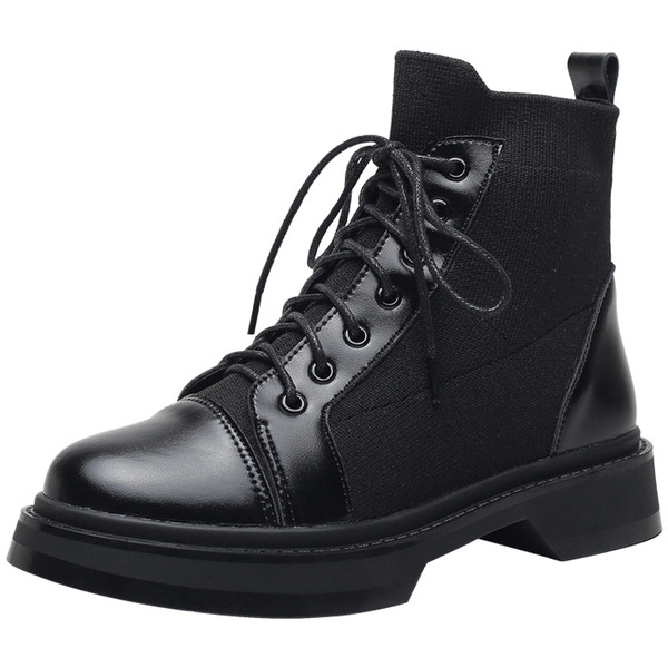 Modern női csizma műbőrből fekete színben