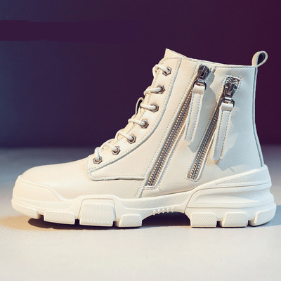 Ženske ležerne čizme s grubim potplatom i patentnim zatvaračima