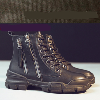 Ženske ležerne čizme s grubim potplatom i patentnim zatvaračima