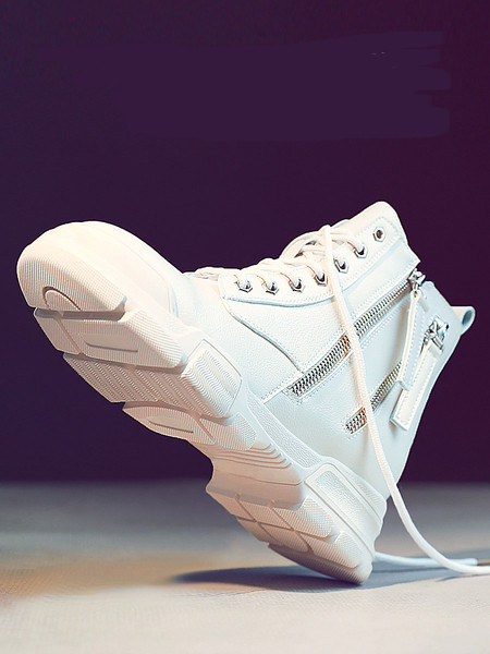 Ženske ležerne čizme s grubim potplatom i patentnim zatvaračima