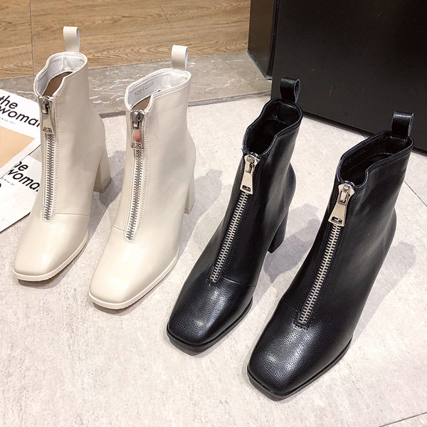 Uus mudel paksu kunstnahast kontsaga naiste saapad