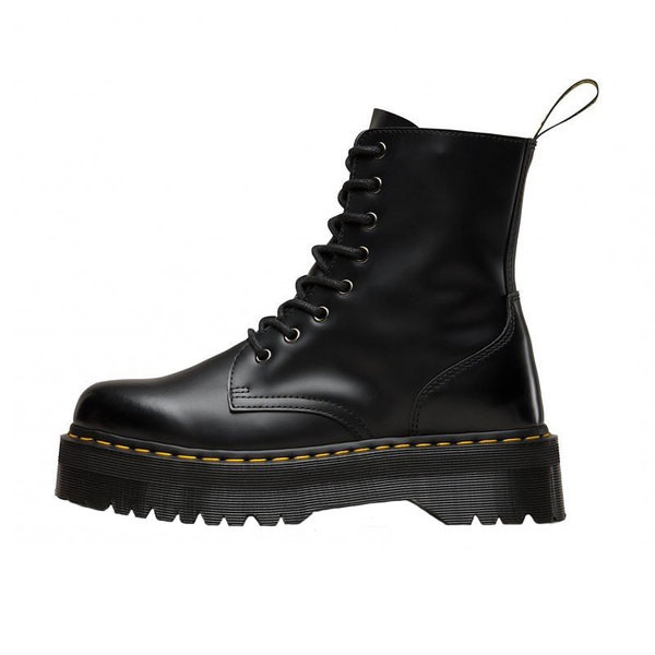 Női aktuális csizma eko bőrből, magas talppal, fűzővel és cipzárral