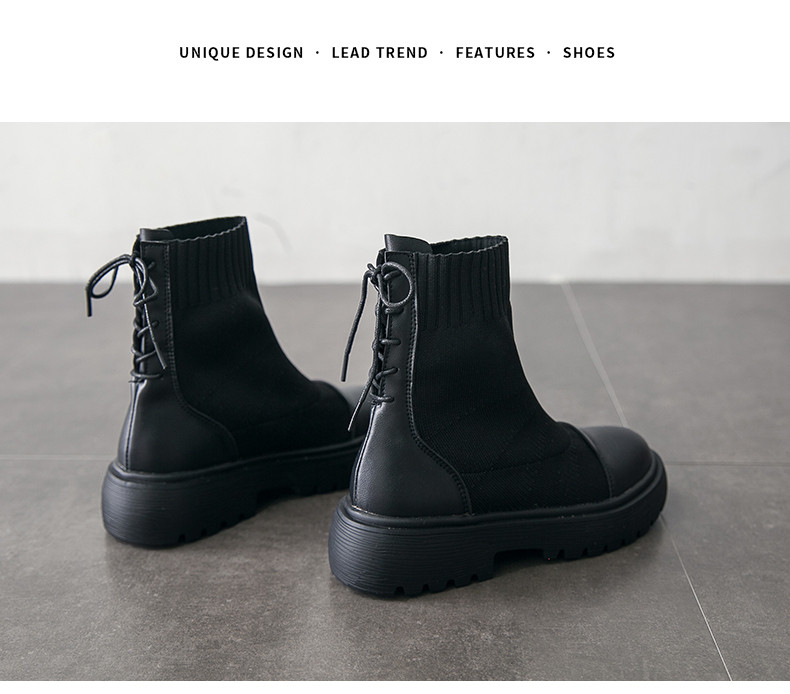 Γυναικείες μπότες από οικολογικό δέρμα και υφάσμα με τραχιά σόλα - διάφορα μοντέλα μοντέλα