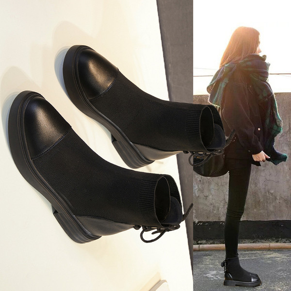 Moodsad naiste mustad saapad lameda talla ja paeltega