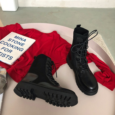 Női alkalmi csizma 3,5 cm talppal - fekete színű