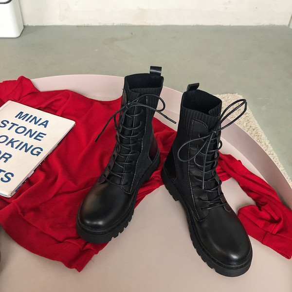 Női alkalmi csizma 3,5 cm talppal - fekete színű