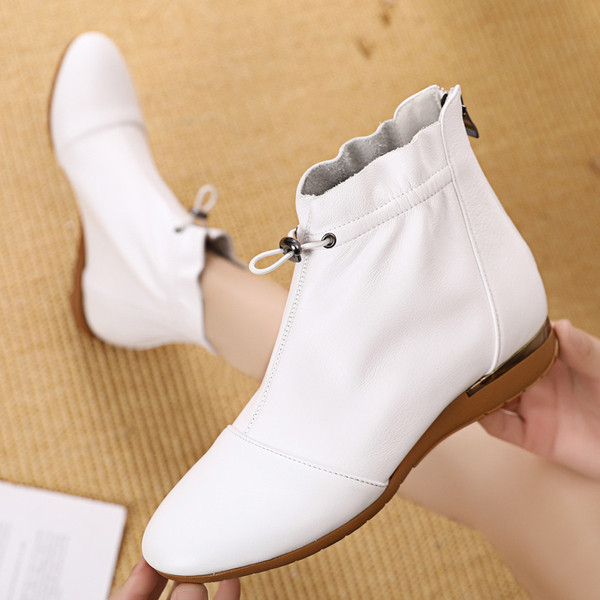 Női alkalmi csizma eko bőrből, elasztikus bokakötővel