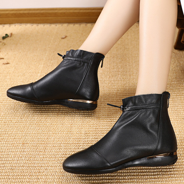 Női alkalmi csizma eko bőrből, elasztikus bokakötővel