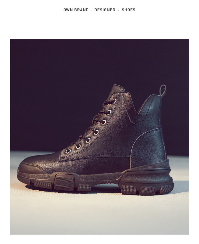 Új modell bőrcsizma durva talppal és fűzős női