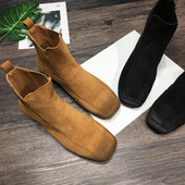 Naiste sügissaapad ökoseemisnahast lameda talla ja kummiga