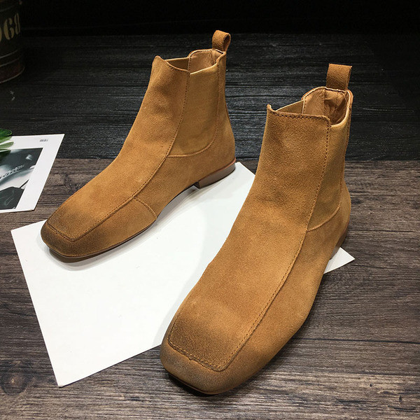 Naiste sügissaapad ökoseemisnahast lameda talla ja kummiga