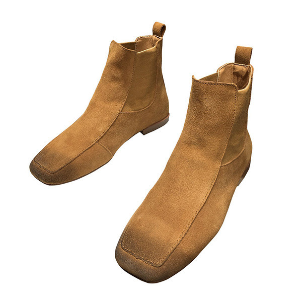 Naiste sügissaapad ökoseemisnahast lameda talla ja kummiga