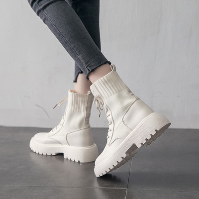 Casual γυναικείες  μπότες -κάλτσα με κορδόνια και τραχιά σόλα - διάφορα μοντέλα
