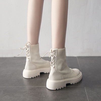 Casual γυναικείες  μπότες -κάλτσα με κορδόνια και τραχιά σόλα - διάφορα μοντέλα