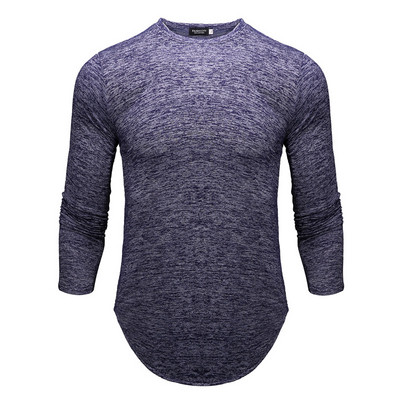 Férfi hétköznapi blúz sima modell ovális nyakkivágással