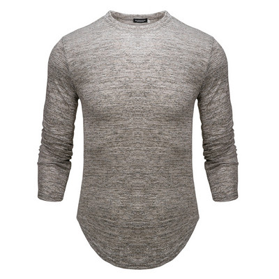 Férfi hétköznapi blúz sima modell ovális nyakkivágással