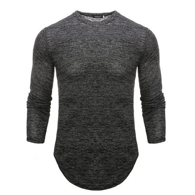 Férfi hétköznapi blúz sima modell ovális nyakkivágással