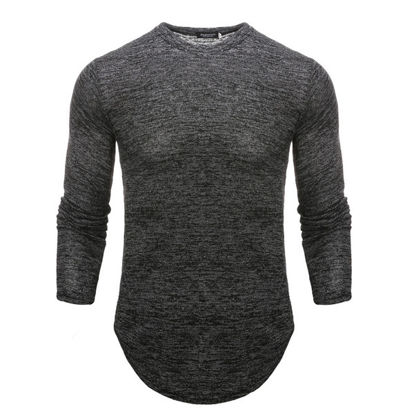 Férfi hétköznapi blúz sima modell ovális nyakkivágással