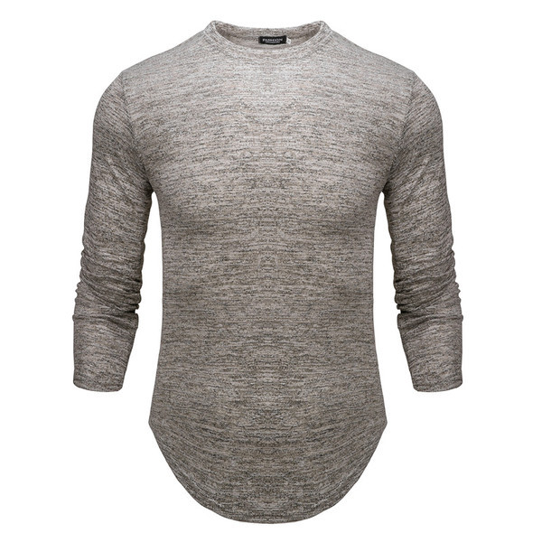 Férfi hétköznapi blúz sima modell ovális nyakkivágással