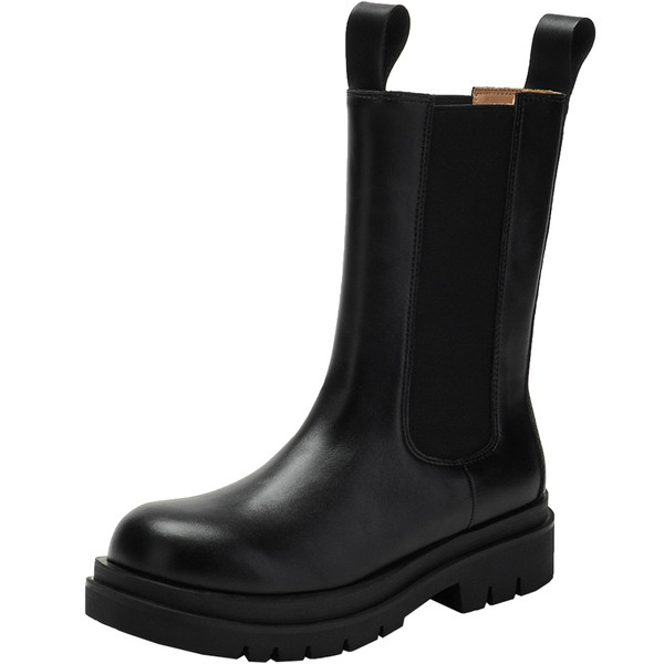 Γυναικείες μπότες από οικολογικό δέρμα με ψηλή πλατφόρμα