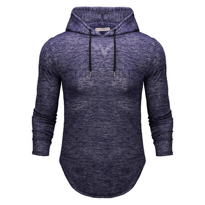 Aktuális férfi hosszú blúz kapucnival és nyakkendővel