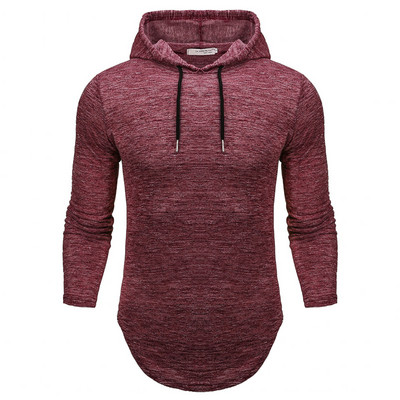 Aktuális férfi hosszú blúz kapucnival és nyakkendővel