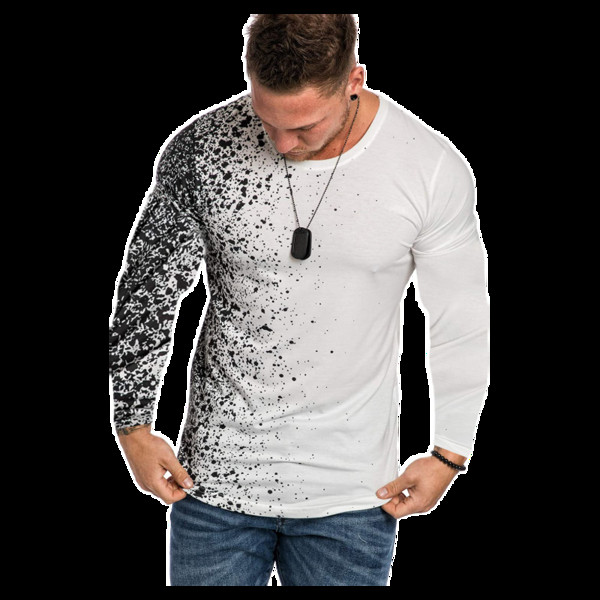 Μοντέρνα ανδρική μπλούζα με μακρύ μανίκι