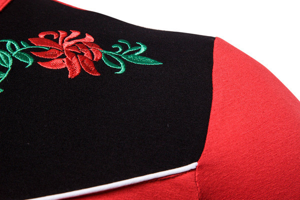 Ανδρική μοντέρνα μπλούζα με κέντημα και κλασικό γιακά