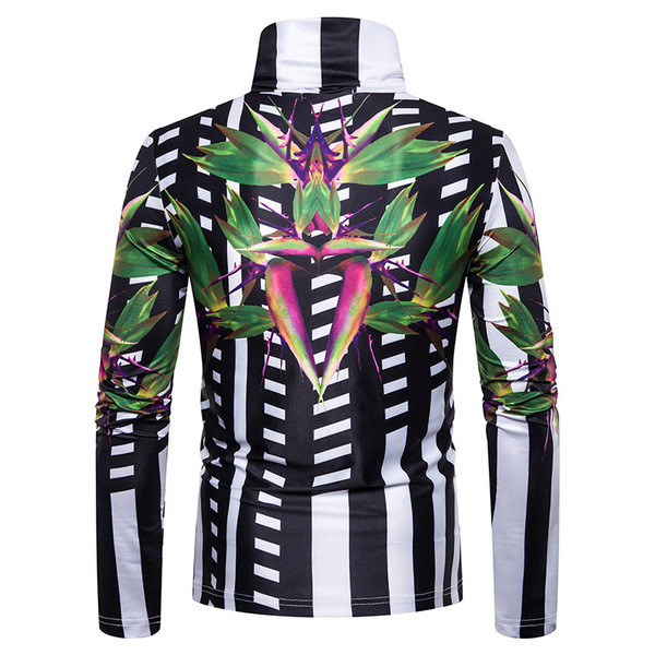 Modern csíkos férfi blúz polo gallérral