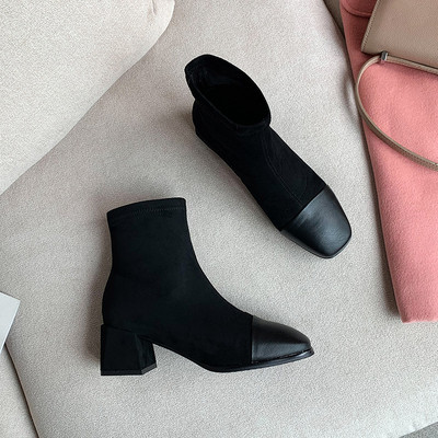 Γυναικείες μπότες casual με τακούνι 4,5 cm  μυτερό μοντέλο
