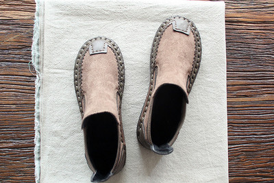 Női alkalmi csizma eco velúrból, lapos talppal