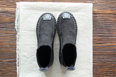 Női alkalmi csizma eco velúrból, lapos talppal