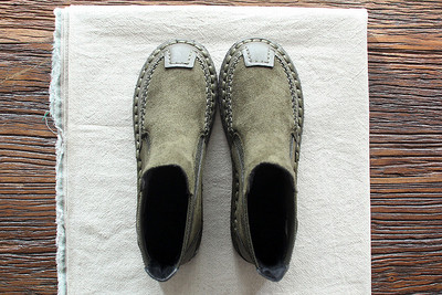 Női alkalmi csizma eco velúrból, lapos talppal