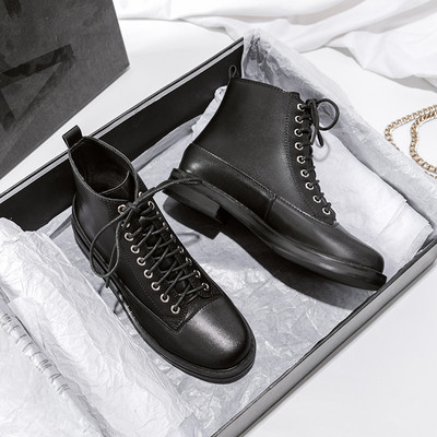 Casual γυναικείες μπότες από οικολογικό δέρμα γ - με ή χωρίς θερμή επένδυση