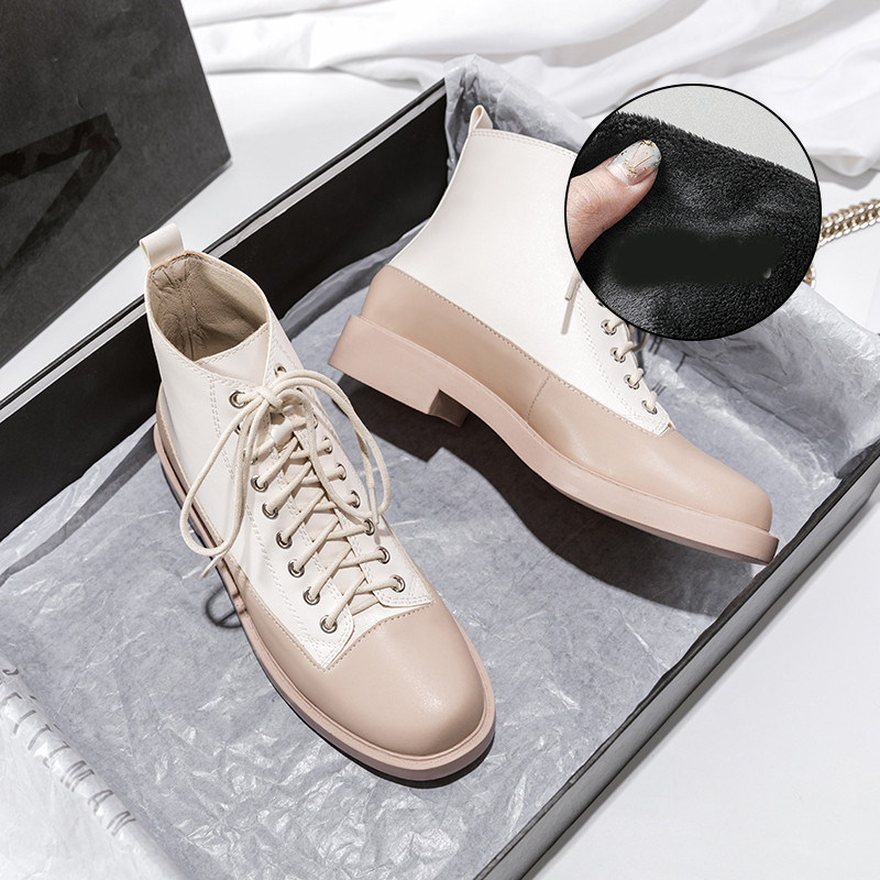 Casual γυναικείες μπότες από οικολογικό δέρμα γ - με ή χωρίς θερμή επένδυση