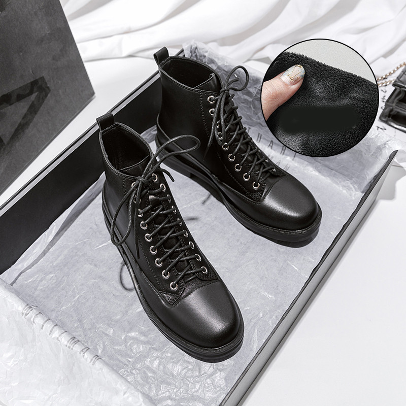 Casual γυναικείες μπότες από οικολογικό δέρμα γ - με ή χωρίς θερμή επένδυση