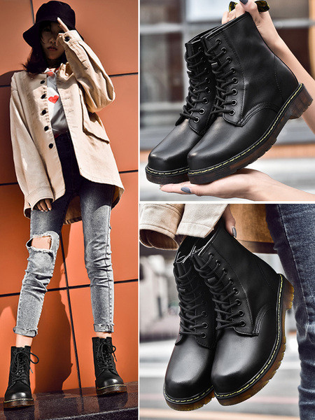 Alkalmi női bőrcsizma durva talppal - unisex modell