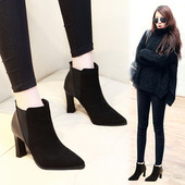 Öko-seemisnahast moodsad naiste saapad - kontsa kõrgus 9 cm