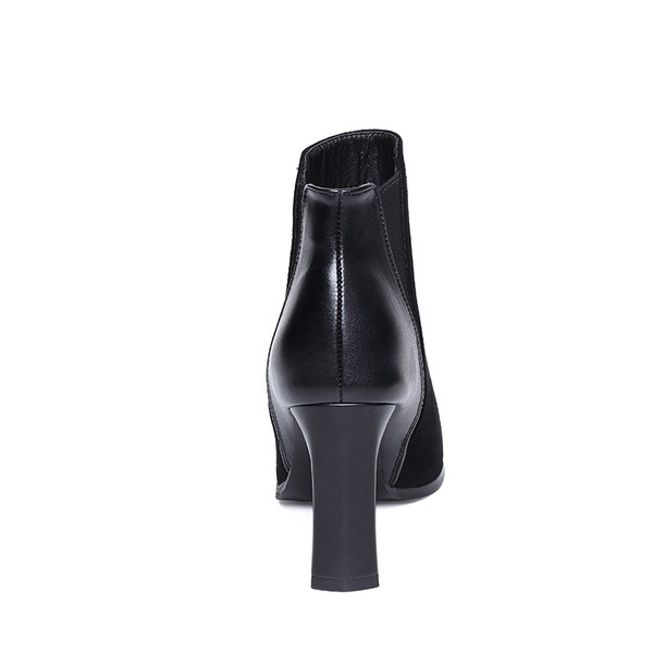 Öko-seemisnahast moodsad naiste saapad - kontsa kõrgus 9 cm